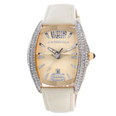 Chronotech Beige Leather Dress Watch
